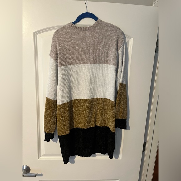 100% Polyester Striped Sweater Dress - Picture 2 of 4